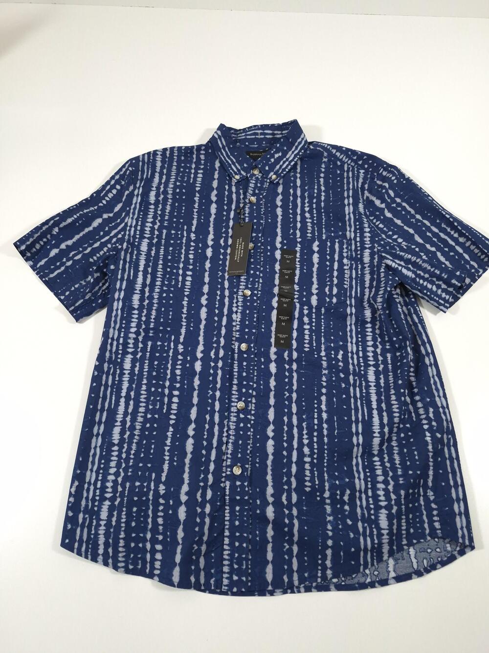Banana Republic Men's M Blue Stripe Slim Fit Button Up Shirt NWT Organic Cotton